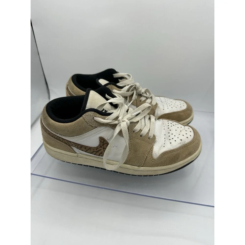 Nike Air Jordan 1 Low DZ4130-201 Tan White Elephant Swoosh Size 7